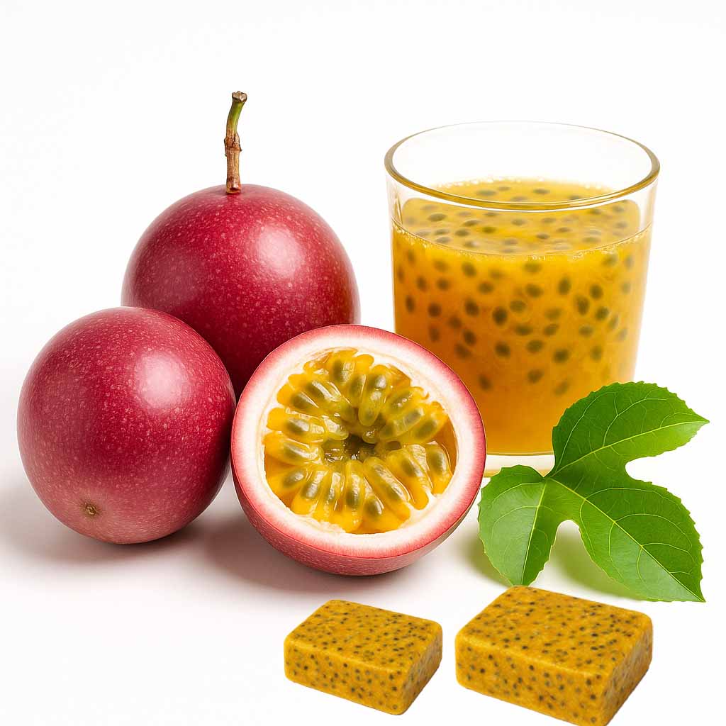 Frozen passion fruit puree block products are made from fresh and ripe passion fruit, which are pulped, removed from impurities, sterilized and then quickly frozen. Frozen passion fruit puree block products are made from fresh and ripe passion fruit, which are pulped, removed from impurities, sterilized and then quickly frozen.